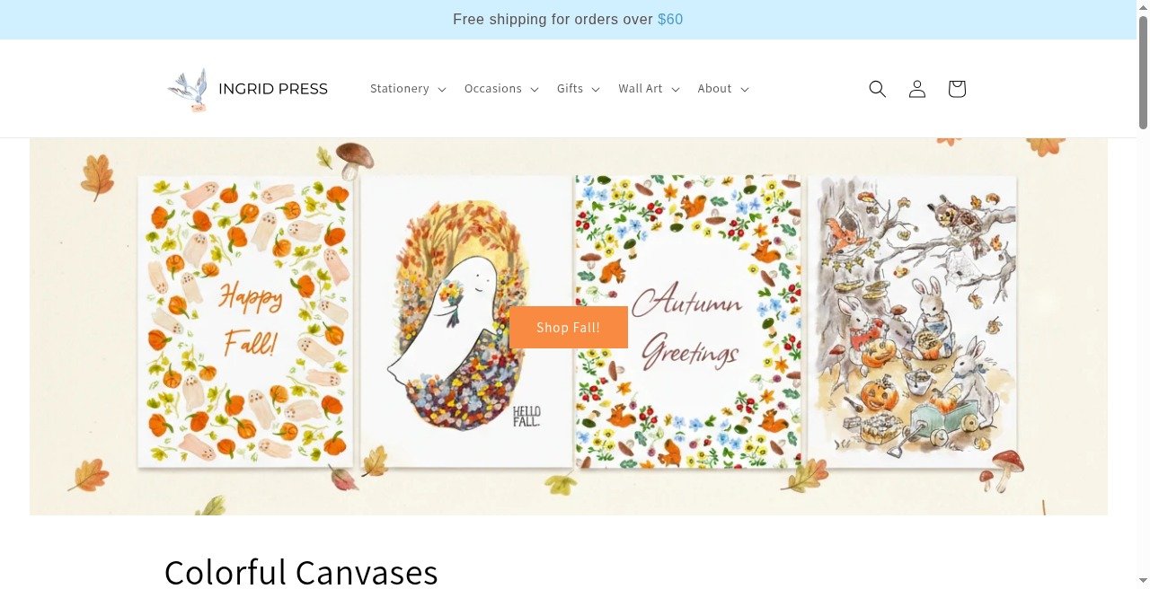 Ingrid Press website screenshot
